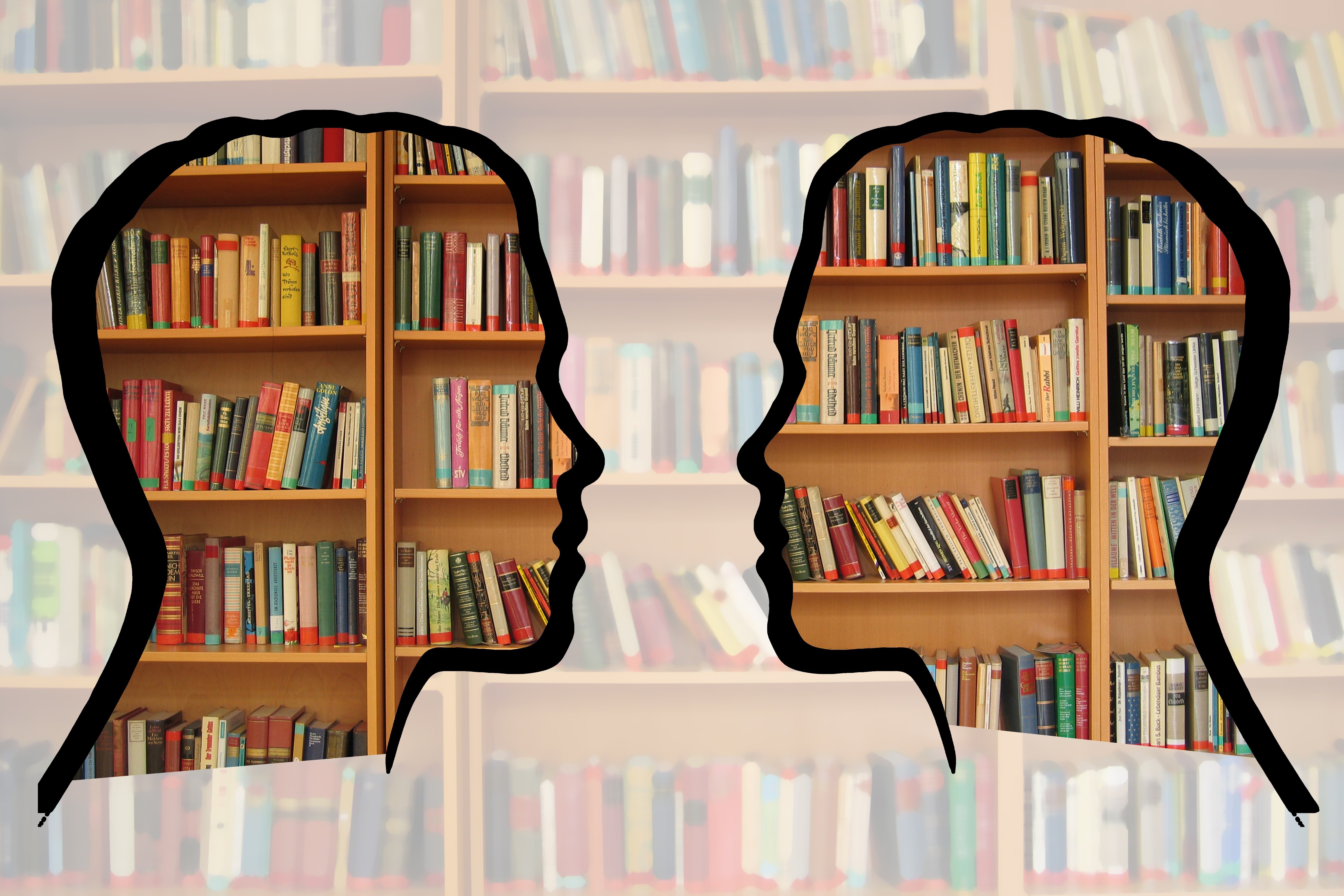 Obraz przedstawiający ksiązki w bibliotece