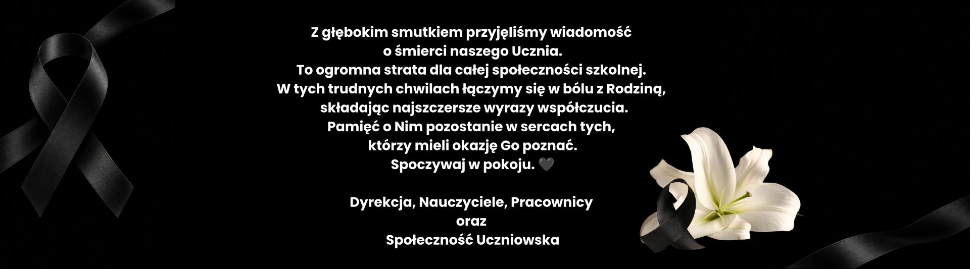 Ogłoszenie o śmierci ucznia